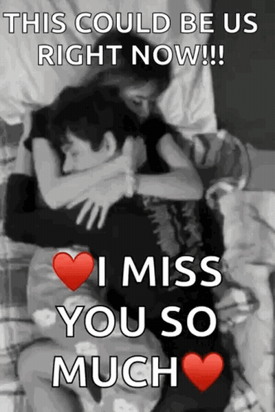 Black And White Man And Woman Hugging I Miss You So Much GIF