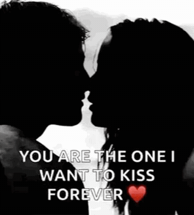 Black And White Man And Woman Kissing GIF