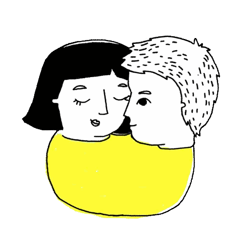 Black And White Man And Woman Kissing Sticker