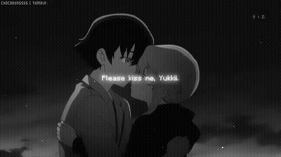 Black and White Man and Woman Kissing Please Kiss Me Yukku