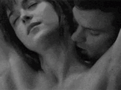 Black And White Man And Woman Kissing GIF