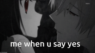 Black And White Man And Woman Saying Me When U Say Yes GIF