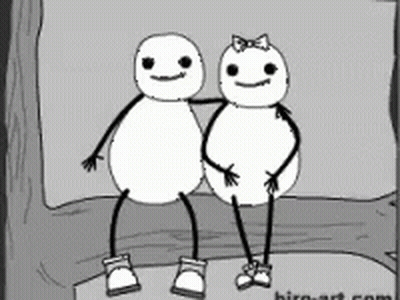 Black And White Man And Woman Sitting Together GIF