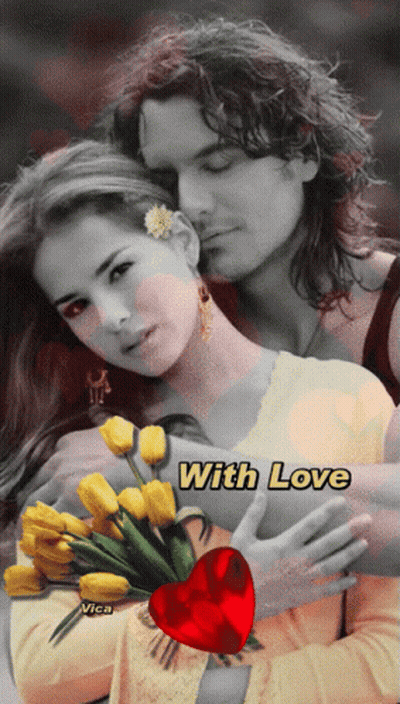 Black And White Man And Woman With Love GIF
