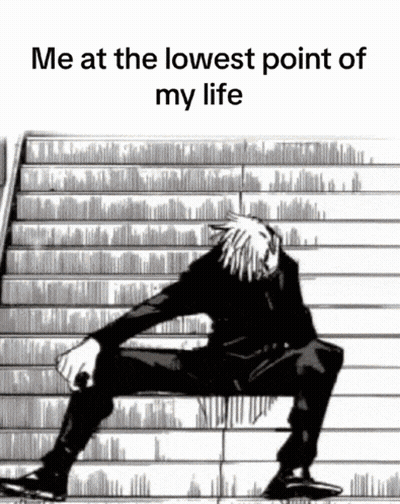 Black And White Man At Lowest Point Of Life GIF