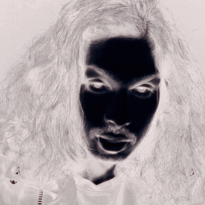 Black And White Man Face With Cross GIF