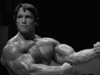 Black And White Man Flexing Muscles GIF