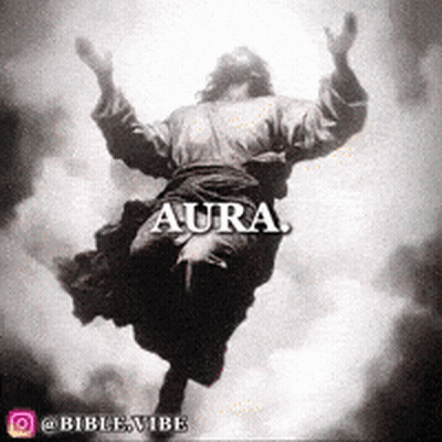 Black And White Man Flying Through Air Saying Aura GIF