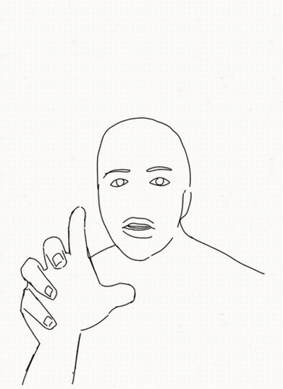 Black And White Man Giving Peace Sign GIF