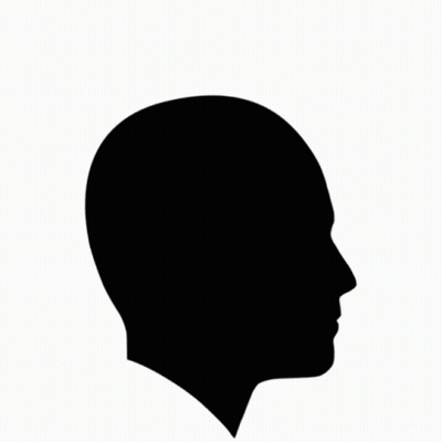 Black And White Man Head With Brain GIF