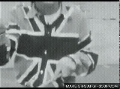 Black And White Man Holding British Flag GIF