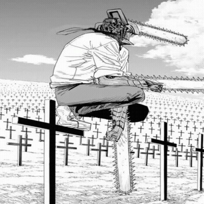 Black And White Man Holding Chainsaw GIF