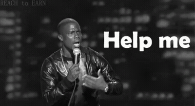 Black And White Man Holding Microphone Help Me GIF