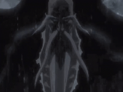 Black And White Man Holding Skull In Rain GIF