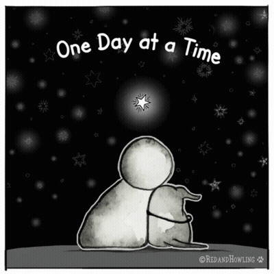 Black And White Man Hugging Dog One Day At A Time GIF