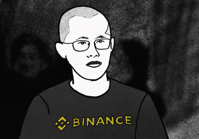 Black And White Man In Binance T-Shirt GIF
