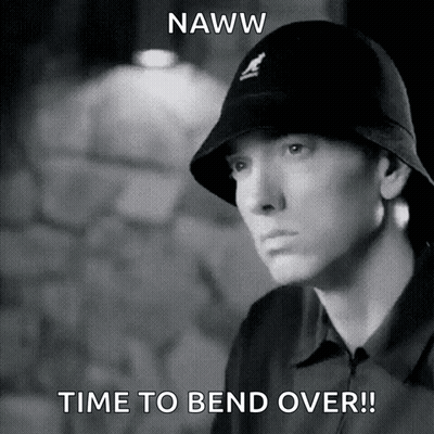 Black And White Man In Bucket Hat Naww Time To Bend Over GIF