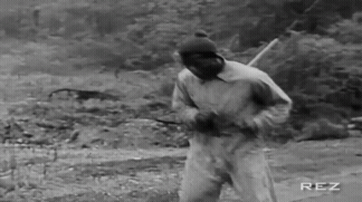 Black And White Man In Field With Rez GIF