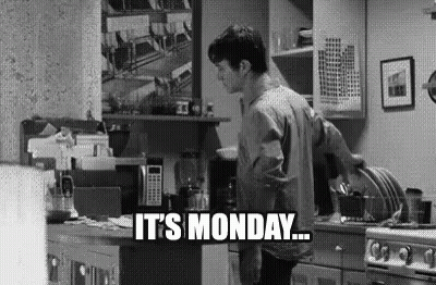 Black And White Man In Kitchen Saying It's Monday GIF