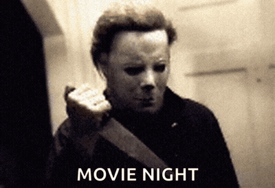 Black And White Man In Mask Movie Night GIF