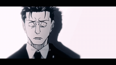 Black And White Man In Suit And Tie With Shadow GIF