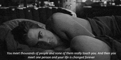 Black And White Man Laying On Bed With Quote GIF