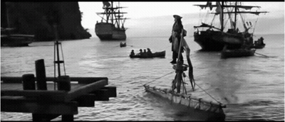 Black And White Man On Boat GIF