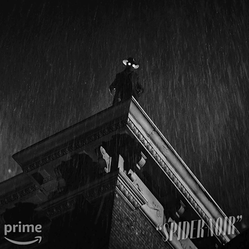 Black And White Man On Roof With Lightning Bolt GIF