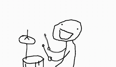 Black And White Man Playing Drums Ba Dum Tsss GIF