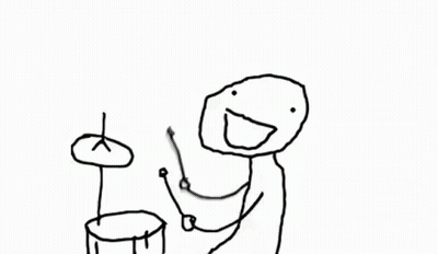 Black And White Man Playing Drums Ba Dum Tsss GIF