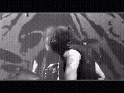 Black And White Man Playing Drums GIF