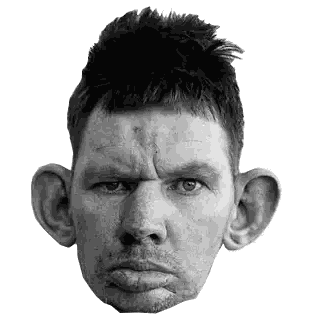 Black And White Man's Face Sticker