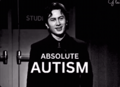 Black and White Man Saying Absolute Autism