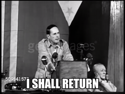 Black And White Man Saying I Shall Return GIF