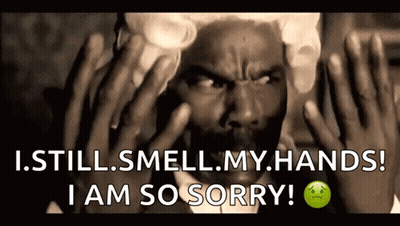 Black And White Man Saying I Still Smell My Hands GIF