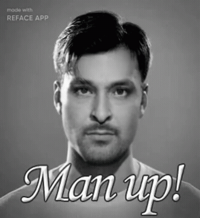 Black And White Man Saying Man Up GIF