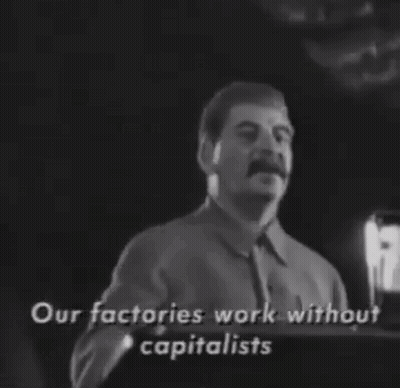 Black And White Man Saying Our Factories Work Without Capitalists GIF