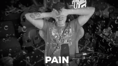 Black And White Man Saying Pain GIF