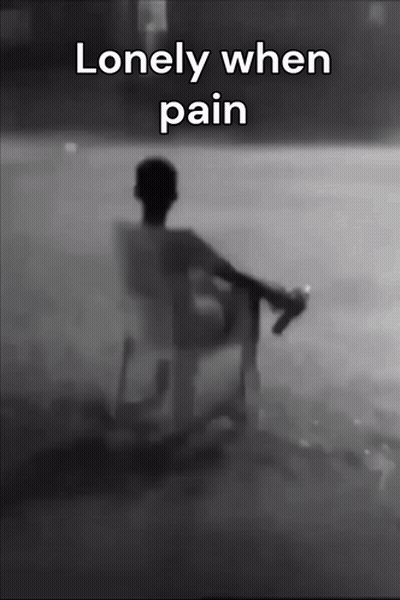 Black And White Man Sitting In Chair Lonely When Pain GIF