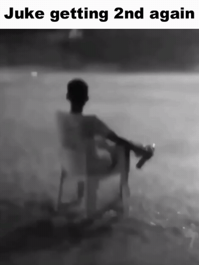 Black And White Man Sitting In Water Juke Getting 2Nd Again GIF