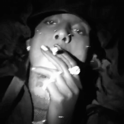 Black And White Man Smoking Cigarette GIF