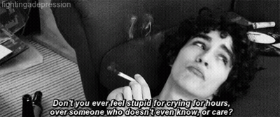 Black And White Man Smoking Cigarette With Quote GIF