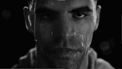 Black And White Man Spitting Water GIF