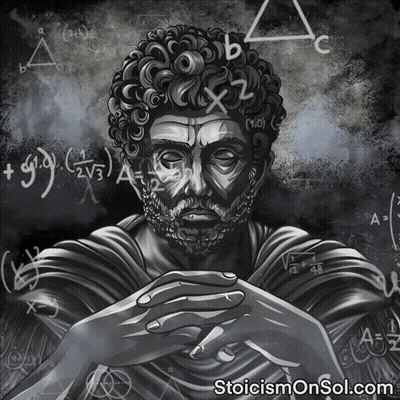 Black And White Man Surrounded By Math Equations Stoicismonsol.com GIF