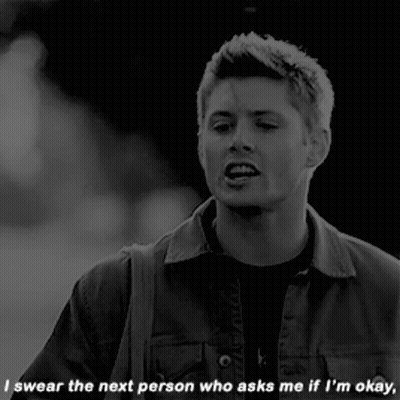 Black And White Man Swears At Next Person Who Asks If He Is Okay GIF