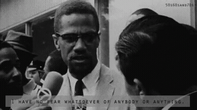 Black And White Man Talking Into Microphone Saying I Have No Fear GIF