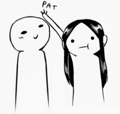 Black And White Man Touching Woman's Forehead Pat GIF