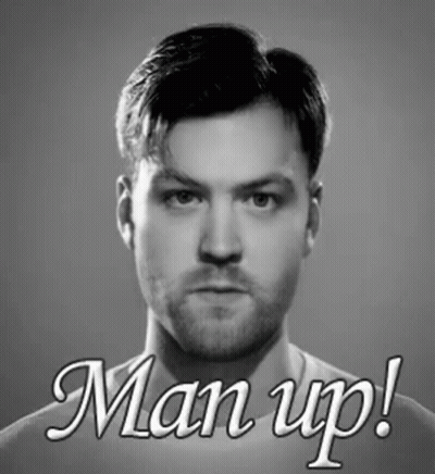 Black And White Man Up Photo GIF