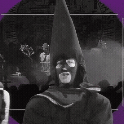 Black And White Man Wearing Cone Hat Great GIF