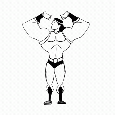 Black And White Man With Arrow In Back GIF